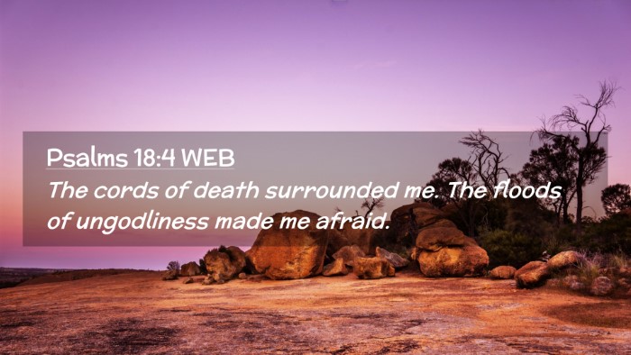 Picture 02 - Psalms 18:4 WEB Desktop Wallpaper - The cords of death surrounded me. The floods of - Desktop Bible Verse Wallpaper