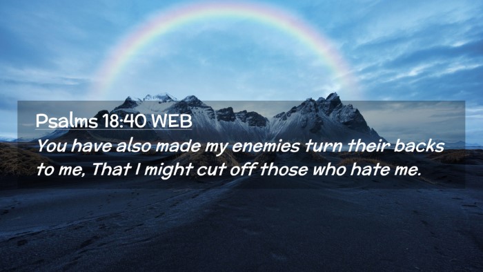 Picture 02 - Psalms 18:40 WEB Desktop Wallpaper - You have also made my enemies turn their backs to - Desktop Bible Verse Wallpaper