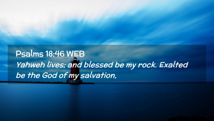 Picture 02 - Psalms 18:46 WEB Desktop Wallpaper - Yahweh lives; and blessed be my rock. Exalted be - Desktop Bible Verse Wallpaper