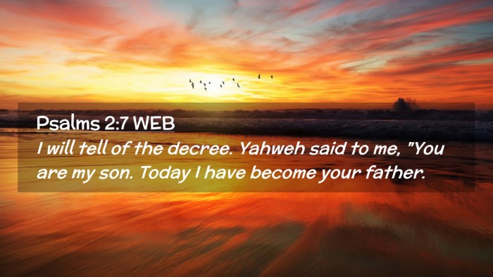 Picture 02 - Psalms 2:7 WEB Desktop Wallpaper - I will tell of the decree. Yahweh said to me, - Desktop Bible Verse Wallpaper