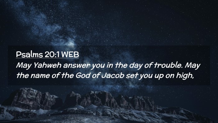 Picture 02 - Psalms 20:1 WEB Desktop Wallpaper - May Yahweh answer you in the day of trouble. May - Desktop Bible Verse Wallpaper