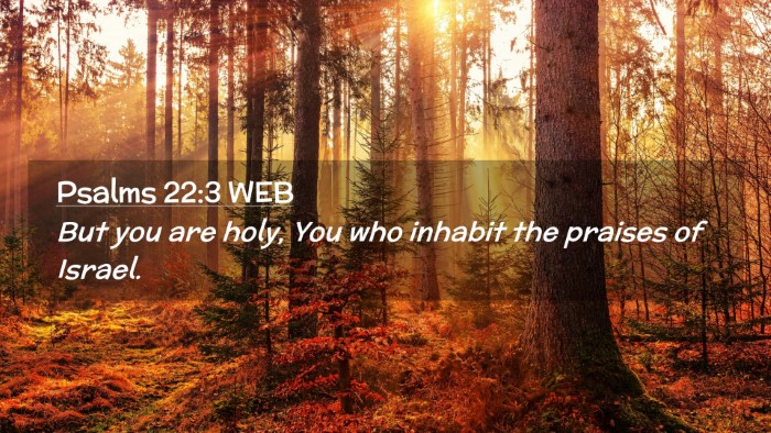 Picture 02 - Psalms 22:3 WEB Desktop Wallpaper - But you are holy, You who inhabit the praises of - Desktop Bible Verse Wallpaper