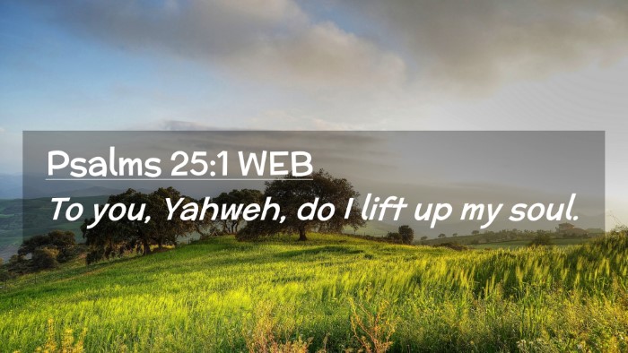 Picture 02 - Psalms 25:1 WEB Desktop Wallpaper - To you, Yahweh, do I lift up my - Desktop Bible Verse Wallpaper