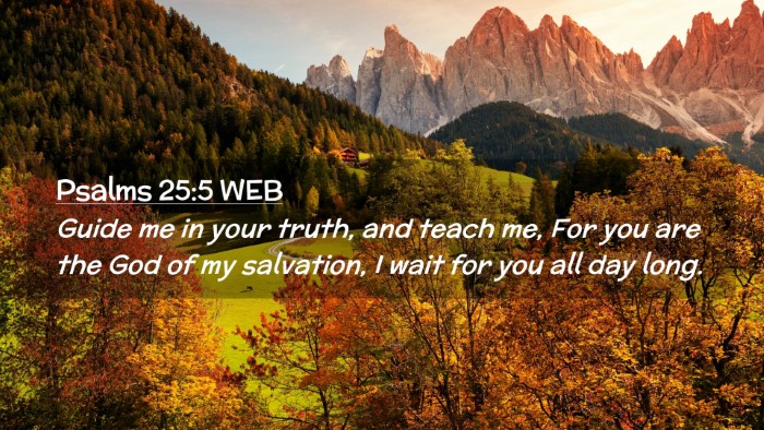 Picture 02 - Psalms 25:5 WEB Desktop Wallpaper - Guide me in your truth, and teach me, For you are - Desktop Bible Verse Wallpaper