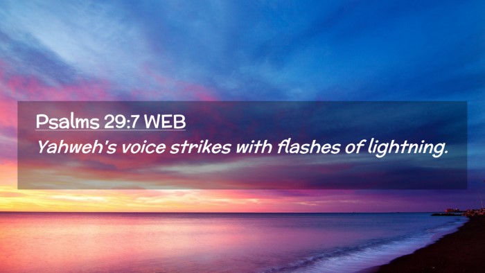 Picture 02 - Psalms 29:7 WEB Desktop Wallpaper - Yahweh's voice strikes with flashes of - Desktop Bible Verse Wallpaper