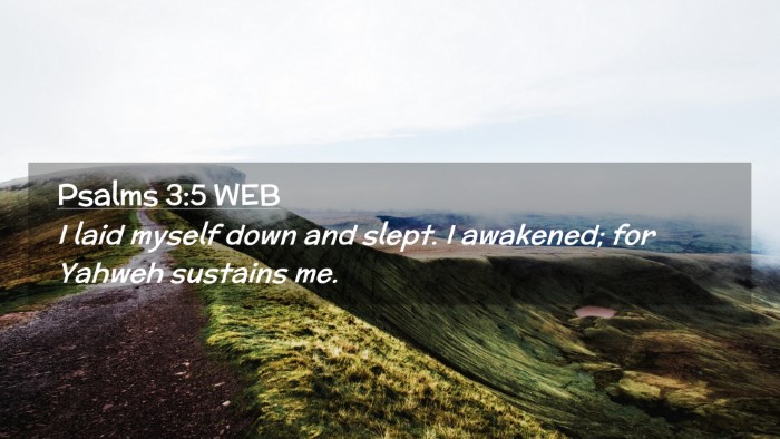 Picture 02 - Psalms 3:5 WEB Desktop Wallpaper - I laid myself down and slept. I awakened; for - Desktop Bible Verse Wallpaper
