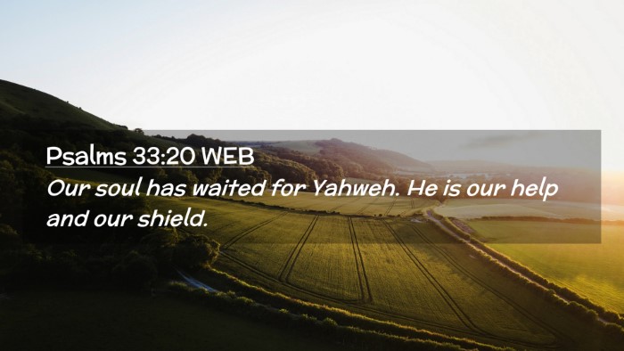Picture 02 - Psalms 33:20 WEB Desktop Wallpaper - Our soul has waited for Yahweh. He is our help - Desktop Bible Verse Wallpaper