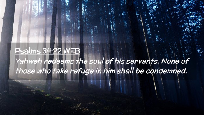 Picture 02 - Psalms 34:22 WEB Desktop Wallpaper - Yahweh redeems the soul of his servants. None of - Desktop Bible Verse Wallpaper
