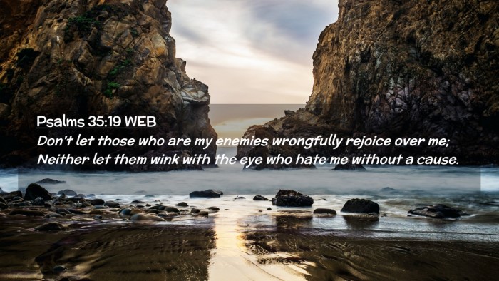 Picture 02 - Psalms 35:19 WEB Desktop Wallpaper - Don't let those who are my enemies wrongfully - Desktop Bible Verse Wallpaper