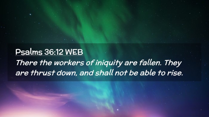 Picture 02 - Psalms 36:12 WEB Desktop Wallpaper - There the workers of iniquity are fallen. They - Desktop Bible Verse Wallpaper