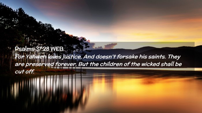 Picture 02 - Psalms 37:28 WEB Desktop Wallpaper - For Yahweh loves justice, And doesn't forsake his - Desktop Bible Verse Wallpaper