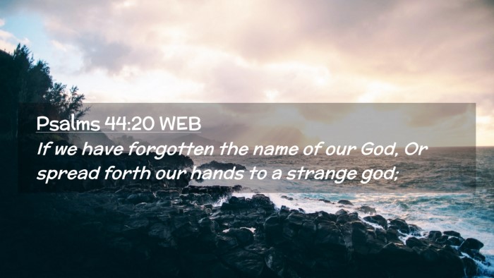 Picture 02 - Psalms 44:20 WEB Desktop Wallpaper - If we have forgotten the name of our God, Or - Desktop Bible Verse Wallpaper