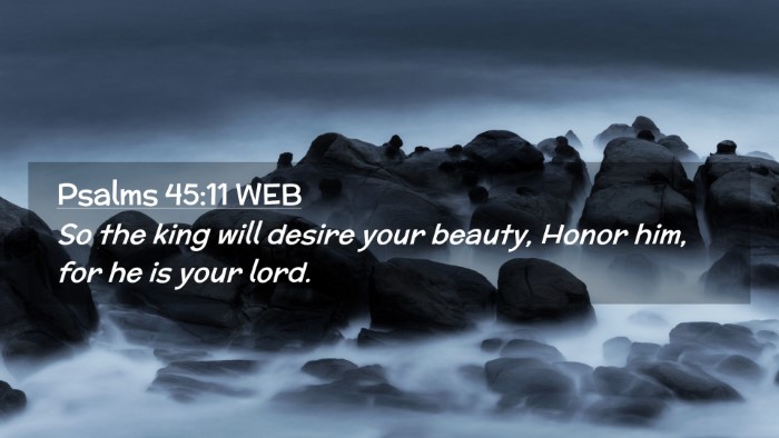 Picture 02 - Psalms 45:11 WEB Desktop Wallpaper - So the king will desire your beauty, Honor him, - Desktop Bible Verse Wallpaper
