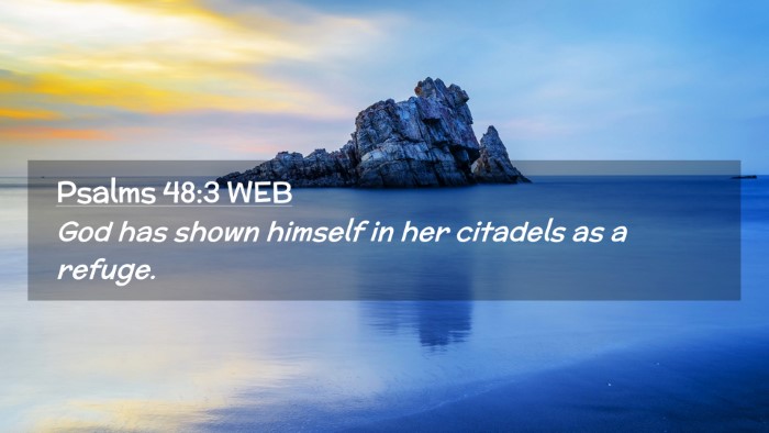 Picture 02 - Psalms 48:3 WEB Desktop Wallpaper - God has shown himself in her citadels as a - Desktop Bible Verse Wallpaper