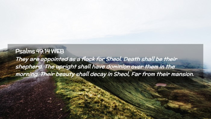 Picture 02 - Psalms 49:14 WEB Desktop Wallpaper - They are appointed as a flock for Sheol. Death - Desktop Bible Verse Wallpaper
