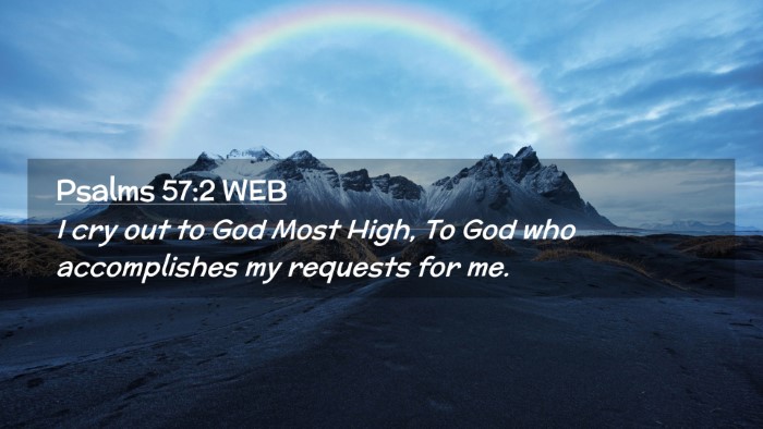 Picture 02 - Psalms 57:2 WEB Desktop Wallpaper - I cry out to God Most High, To God who - Desktop Bible Verse Wallpaper