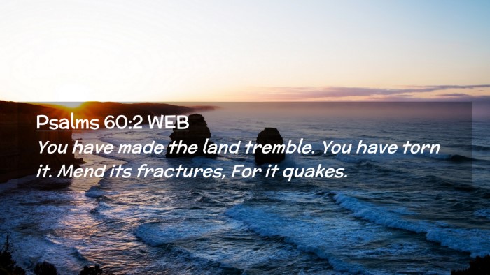 Picture 02 - Psalms 60:2 WEB Desktop Wallpaper - You have made the land tremble. You have torn it. - Desktop Bible Verse Wallpaper