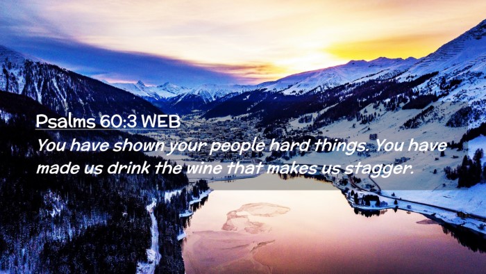 Picture 02 - Psalms 60:3 WEB Desktop Wallpaper - You have shown your people hard things. You have - Desktop Bible Verse Wallpaper