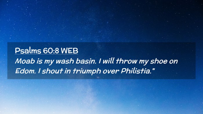 Picture 02 - Psalms 60:8 WEB Desktop Wallpaper - Moab is my wash basin. I will throw my shoe on - Desktop Bible Verse Wallpaper