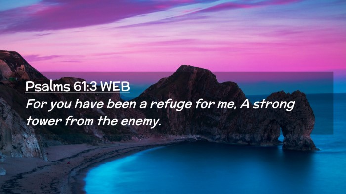Picture 02 - Psalms 61:3 WEB Desktop Wallpaper - For you have been a refuge for me, A strong tower - Desktop Bible Verse Wallpaper