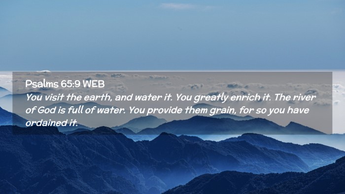 Picture 02 - Psalms 65:9 WEB Desktop Wallpaper - You visit the earth, and water it. You greatly - Desktop Bible Verse Wallpaper