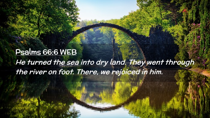 Picture 02 - Psalms 66:6 WEB Desktop Wallpaper - He turned the sea into dry land. They went - Desktop Bible Verse Wallpaper