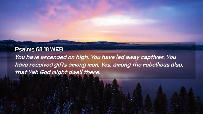 Picture 02 - Psalms 68:18 WEB Desktop Wallpaper - You have ascended on high. You have led away - Desktop Bible Verse Wallpaper