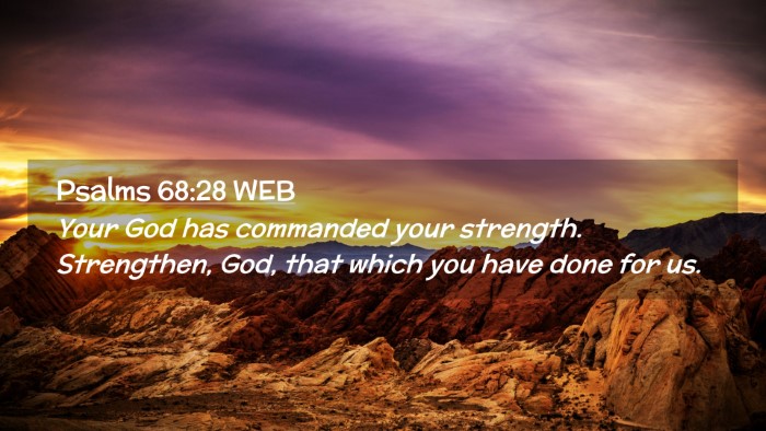 Picture 02 - Psalms 68:28 WEB Desktop Wallpaper - Your God has commanded your strength. Strengthen, - Desktop Bible Verse Wallpaper