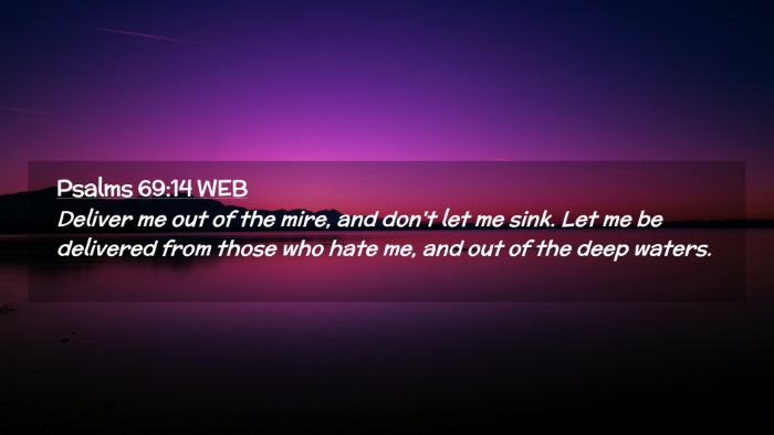 Picture 02 - Psalms 69:14 WEB Desktop Wallpaper - Deliver me out of the mire, and don't let me - Desktop Bible Verse Wallpaper