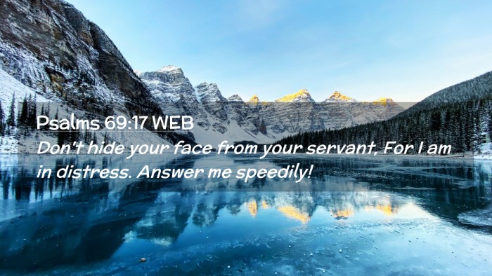 Picture 02 - Psalms 69:17 WEB Desktop Wallpaper - Don't hide your face from your servant, For I am - Desktop Bible Verse Wallpaper