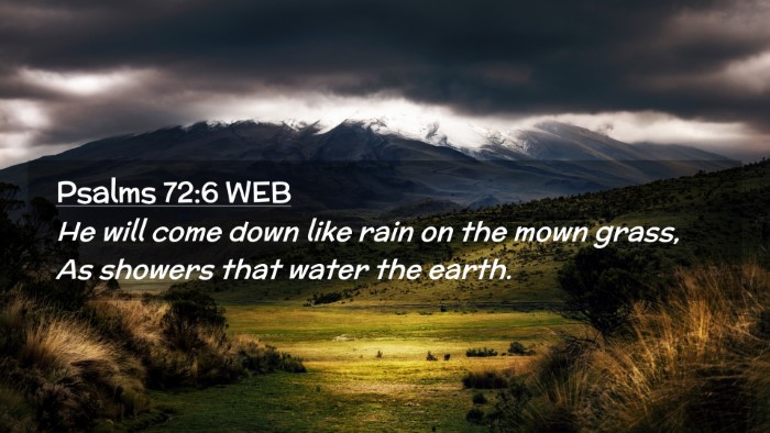 Picture 02 - Psalms 72:6 WEB Desktop Wallpaper - He will come down like rain on the mown grass, As - Desktop Bible Verse Wallpaper