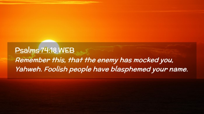 Picture 02 - Psalms 74:18 WEB Desktop Wallpaper - Remember this, that the enemy has mocked you, - Desktop Bible Verse Wallpaper