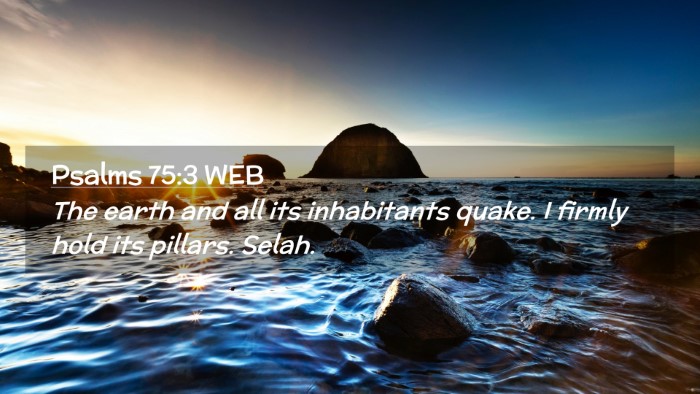 Picture 02 - Psalms 75:3 WEB Desktop Wallpaper - The earth and all its inhabitants quake. I firmly - Desktop Bible Verse Wallpaper