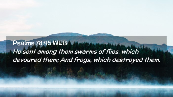 Picture 02 - Psalms 78:45 WEB Desktop Wallpaper - He sent among them swarms of flies, which - Desktop Bible Verse Wallpaper