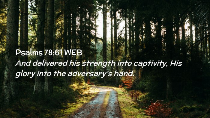 Picture 02 - Psalms 78:61 WEB Desktop Wallpaper - And delivered his strength into captivity, His - Desktop Bible Verse Wallpaper