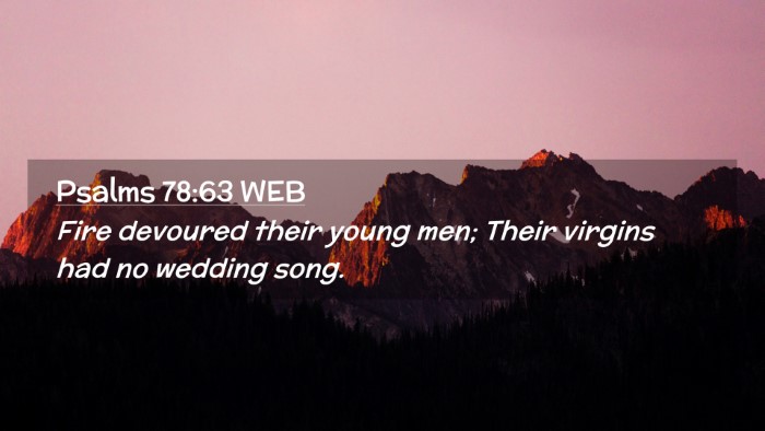Picture 02 - Psalms 78:63 WEB Desktop Wallpaper - Fire devoured their young men; Their virgins had - Desktop Bible Verse Wallpaper