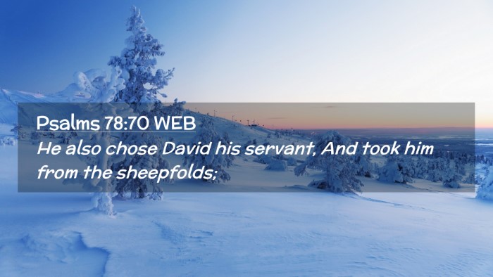 Picture 02 - Psalms 78:70 WEB Desktop Wallpaper - He also chose David his servant, And took him - Desktop Bible Verse Wallpaper