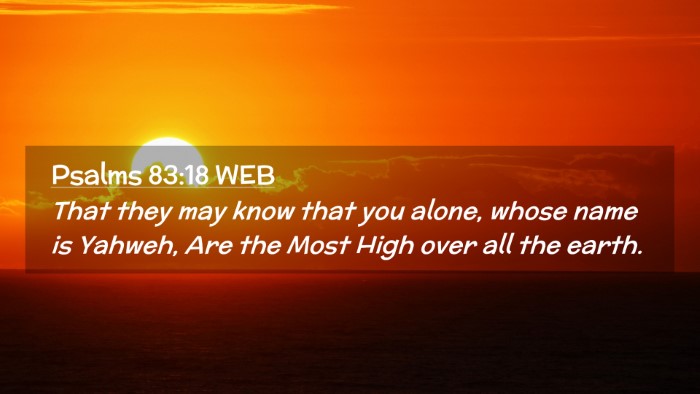 Picture 02 - Psalms 83:18 WEB Desktop Wallpaper - That they may know that you alone, whose name is - Desktop Bible Verse Wallpaper