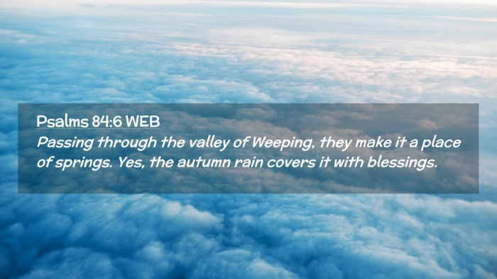 Picture 02 - Psalms 84:6 WEB Desktop Wallpaper - Passing through the valley of Weeping, they make - Desktop Bible Verse Wallpaper
