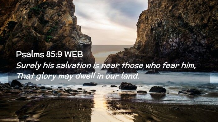 Picture 02 - Psalms 85:9 WEB Desktop Wallpaper - Surely his salvation is near those who fear him, - Desktop Bible Verse Wallpaper