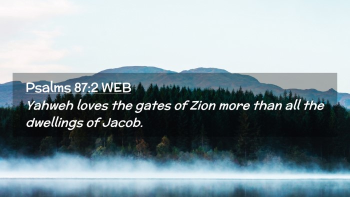 Picture 02 - Psalms 87:2 WEB Desktop Wallpaper - Yahweh loves the gates of Zion more than all the - Desktop Bible Verse Wallpaper