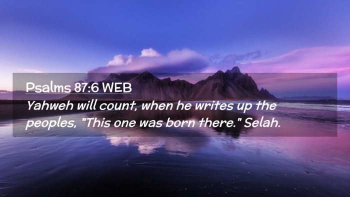 Picture 02 - Psalms 87:6 WEB Desktop Wallpaper - Yahweh will count, when he writes up the peoples, - Desktop Bible Verse Wallpaper