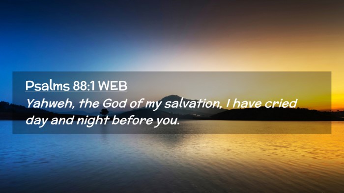 Picture 02 - Psalms 88:1 WEB Desktop Wallpaper - Yahweh, the God of my salvation, I have cried day - Desktop Bible Verse Wallpaper