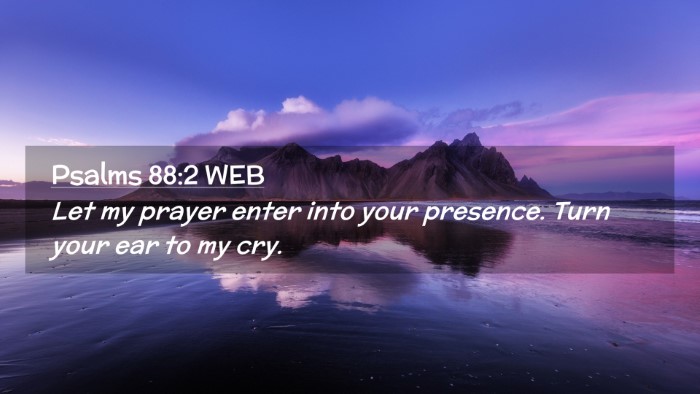 Picture 02 - Psalms 88:2 WEB Desktop Wallpaper - Let my prayer enter into your presence. Turn your - Desktop Bible Verse Wallpaper