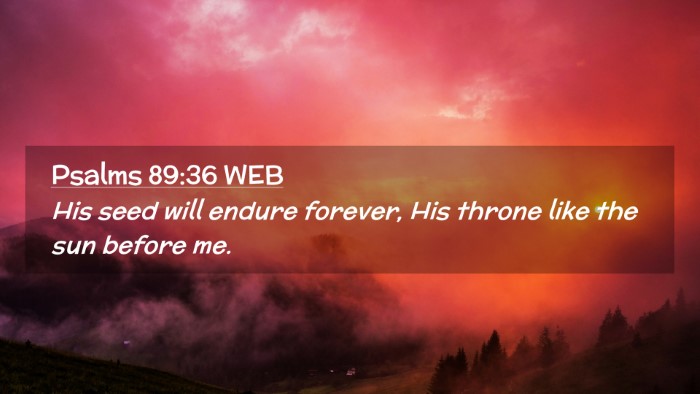 Picture 02 - Psalms 89:36 WEB Desktop Wallpaper - His seed will endure forever, His throne like the - Desktop Bible Verse Wallpaper