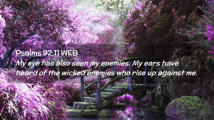 Picture 02 - Psalms 92:11 WEB Desktop Wallpaper - My eye has also seen my enemies. My ears have - Desktop Bible Verse Wallpaper