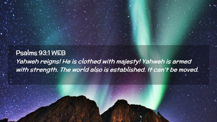 Picture 02 - Psalms 93:1 WEB Desktop Wallpaper - Yahweh reigns! He is clothed with majesty! Yahweh - Desktop Bible Verse Wallpaper