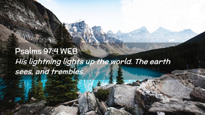 Picture 02 - Psalms 97:4 WEB Desktop Wallpaper - His lightning lights up the world. The earth - Desktop Bible Verse Wallpaper