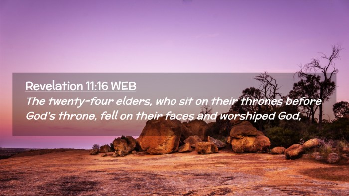 Picture 02 - Revelation 11:16 WEB Desktop Wallpaper - The twenty-four elders, who sit on their thrones - Desktop Bible Verse Wallpaper
