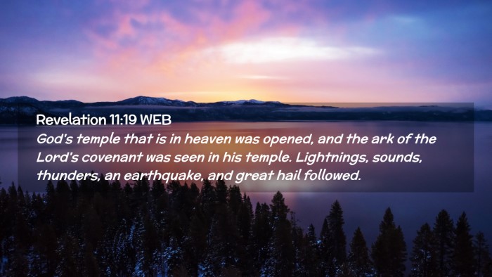Picture 02 - Revelation 11:19 WEB Desktop Wallpaper - God's temple that is in heaven was opened, and - Desktop Bible Verse Wallpaper